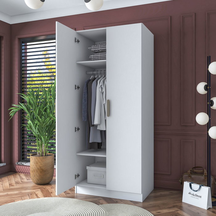 Hanah Home Armario Blanco con Estanterías